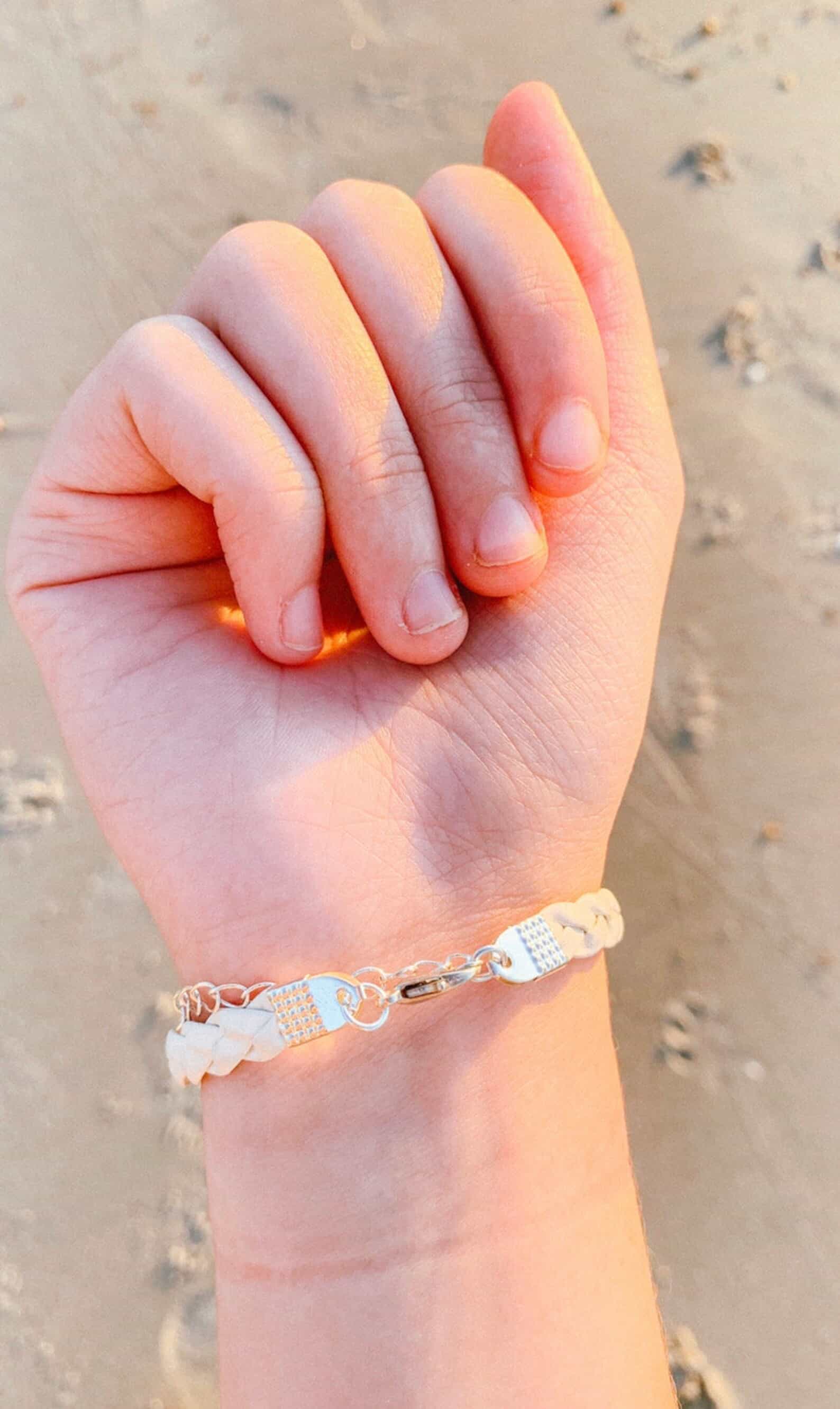 Cape Cod Outline White Braided Bracelets