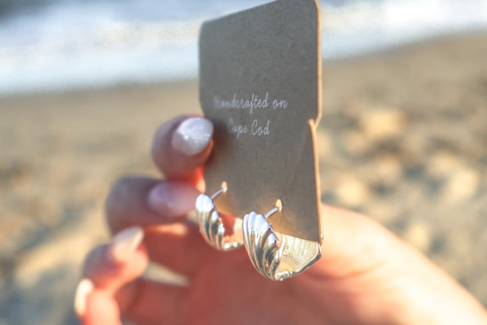 Shell 14k Gold and Sterling Silver Filled Dangle Earrings - Image 2