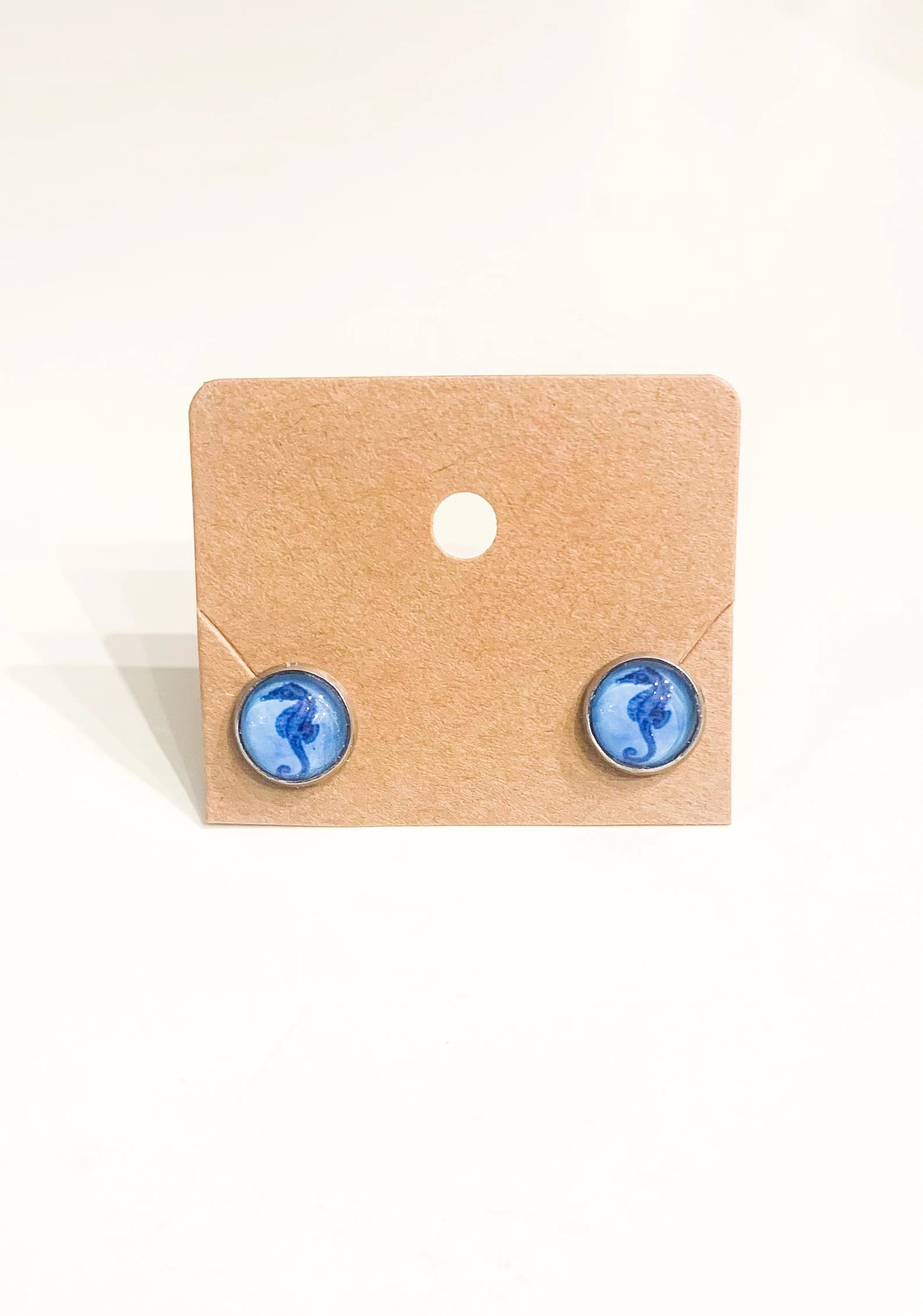 Blue Seahorse Dangle & Stud Earrings