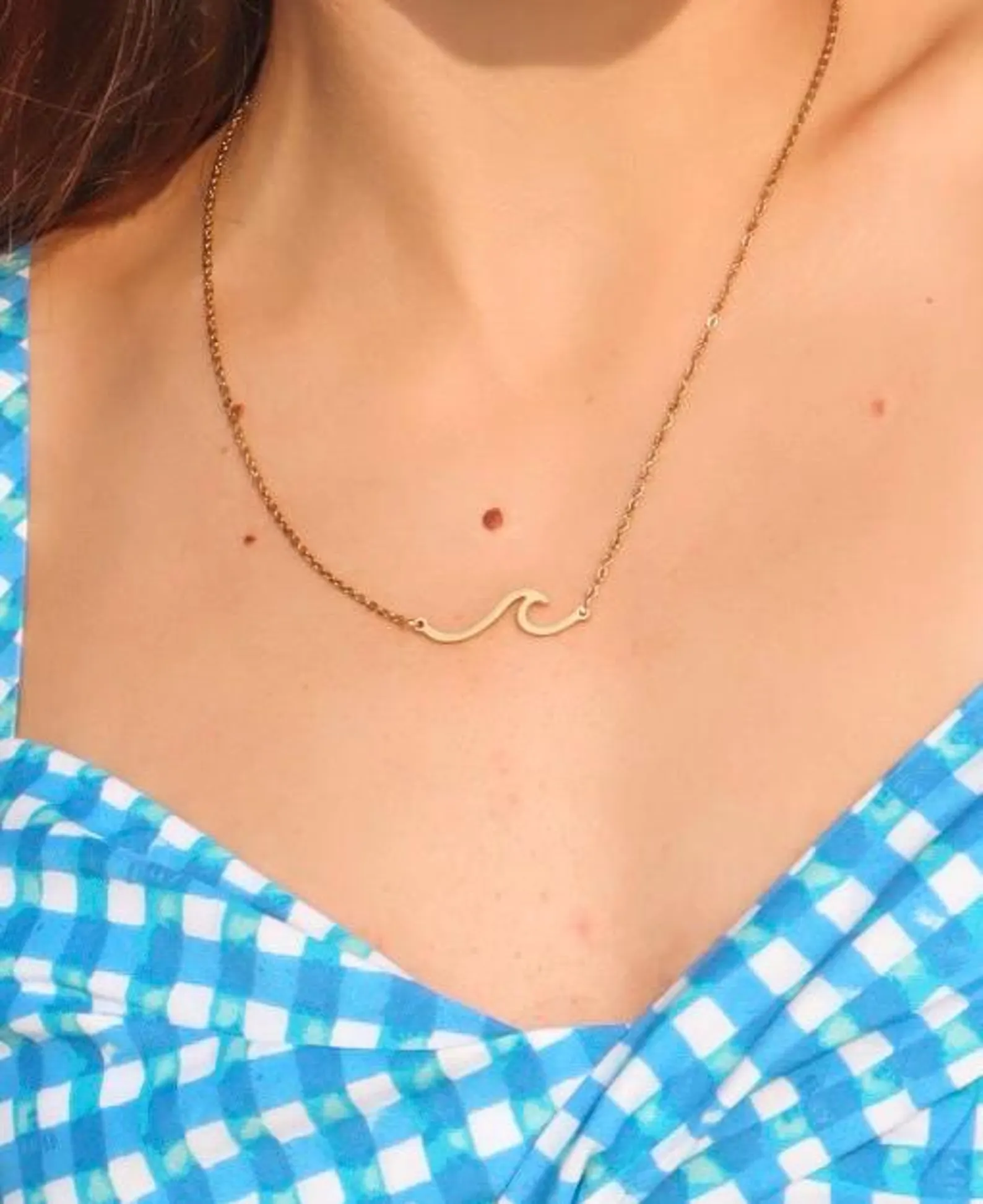 Wave NECKLACE 14k Gold And Sterling Silver