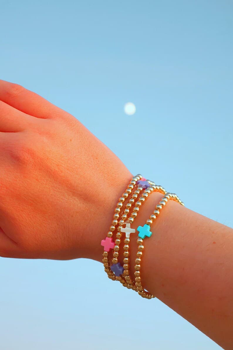 Gold Shoreline Cross Bracelet Collection
